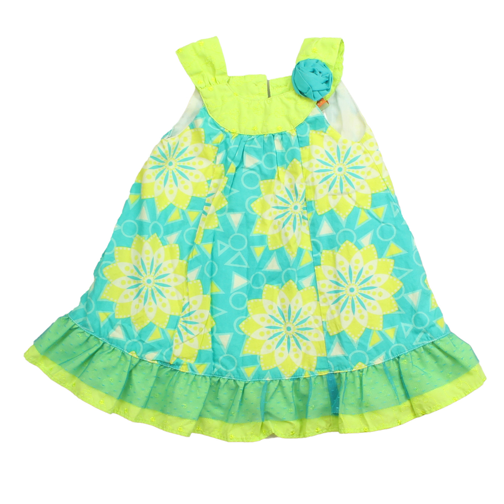 Penelope Girls Blue | Yellow | Flowers | Triangle Dress size: 2T